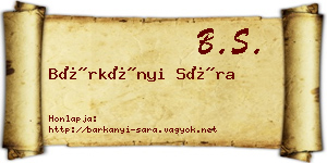 Bárkányi Sára névjegykártya