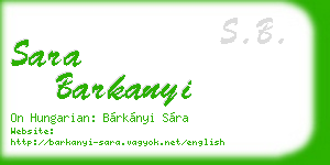 sara barkanyi business card